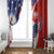 Polish American Heritage Month Window Curtain USA Eagle and Poland Eagle with National Flag