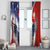 Polish American Heritage Month Window Curtain USA Eagle and Poland Eagle with National Flag