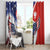 Polish American Heritage Month Window Curtain USA Eagle and Poland Eagle with National Flag