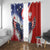 Polish American Heritage Month Window Curtain USA Eagle and Poland Eagle with National Flag