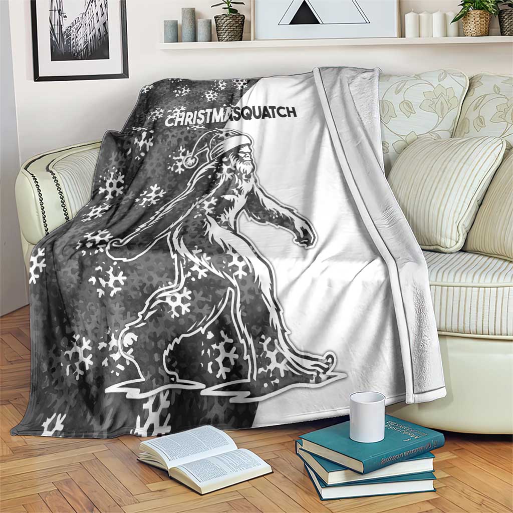 Funny Christmasquatch Camouflage of Snowflakes Blanket