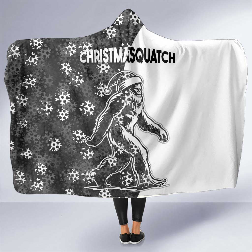 Funny Christmasquatch Camouflage of Snowflakes Hooded Blanket