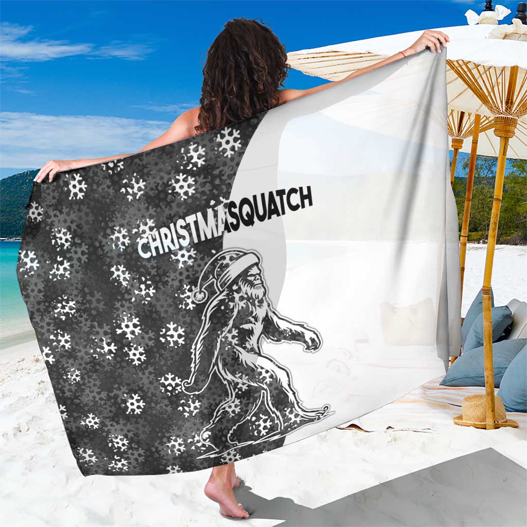 Funny Christmasquatch Camouflage of Snowflakes Sarong