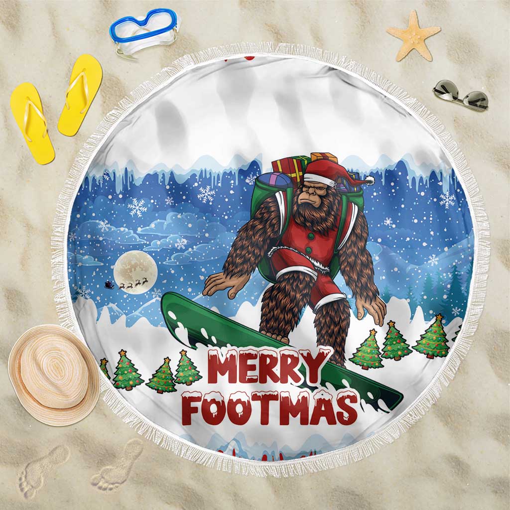 Christmas Bigfoot Ride Snowboard Beach Blanket Merry Footmas Xmas Style - Wonder Print Shop