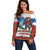 Christmas Bigfoot Ride Snowboard Off Shoulder Sweater Merry Footmas Xmas Style - Wonder Print Shop