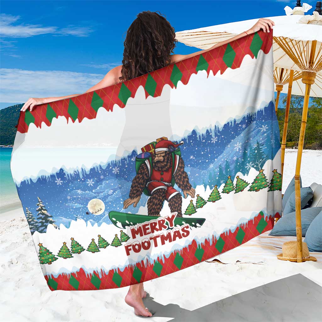 Christmas Bigfoot Ride Snowboard Sarong Merry Footmas Xmas Style