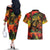 Jamaican Reggae Legend's Birthday Couples Matching Off The Shoulder Long Sleeve Dress and Hawaiian Shirt One Love Jamaica - Wonder Print Shop