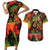 Jamaican Reggae Legend's Birthday Couples Matching Short Sleeve Bodycon Dress and Hawaiian Shirt One Love Jamaica - Wonder Print Shop