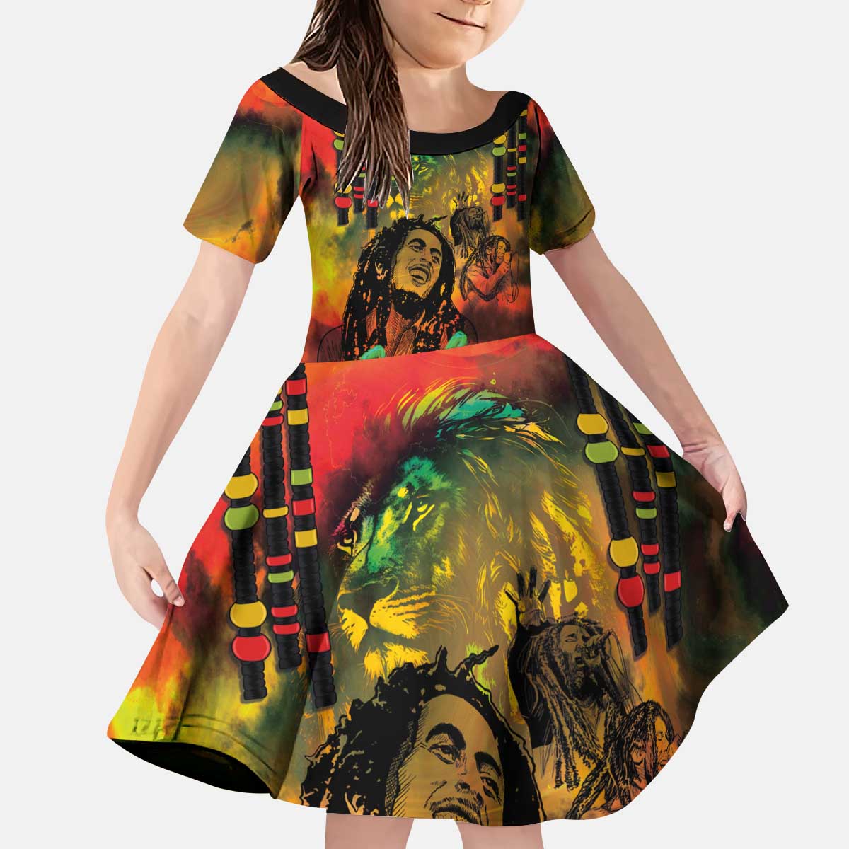 Jamaican Reggae Legend's Birthday Kid Short Sleeve Dress One Love Jamaica - Wonder Print Shop