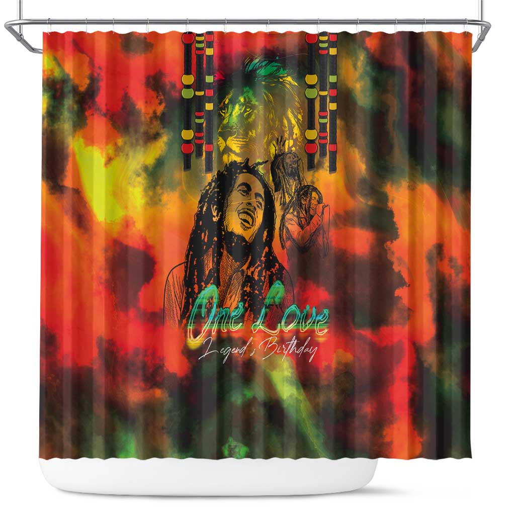 Jamaican Reggae Legend's Birthday Shower Curtain One Love Jamaica