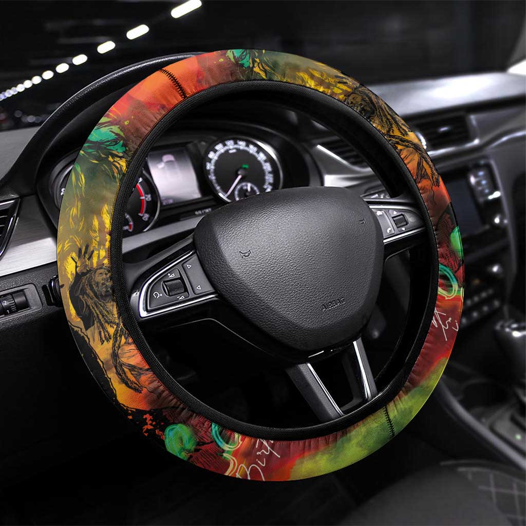 Jamaican Reggae Legend's Birthday Steering Wheel Cover One Love Jamaica