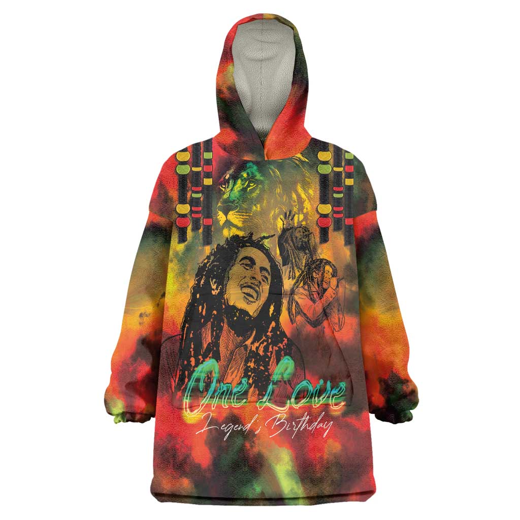 Jamaican Reggae Legend's Birthday Wearable Blanket Hoodie One Love Jamaica