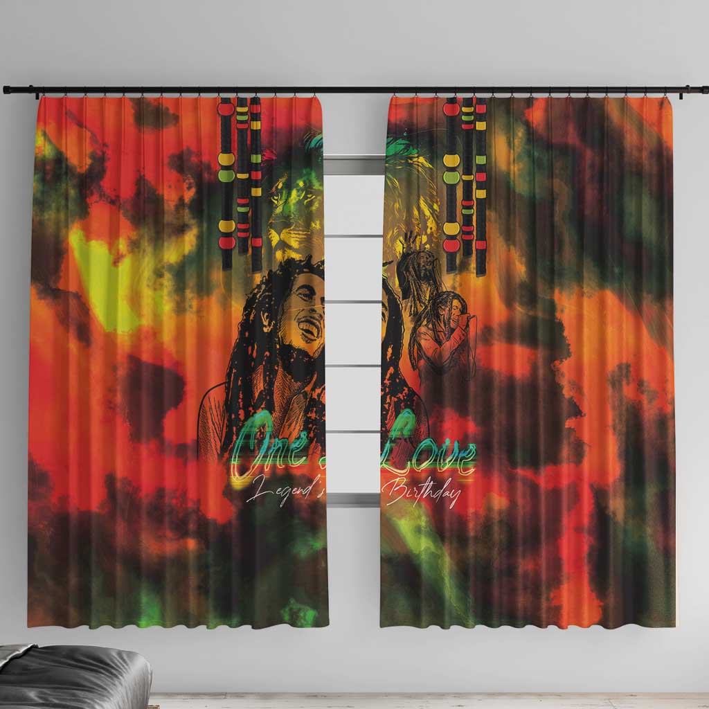 Jamaican Reggae Legend's Birthday Window Curtain One Love Jamaica