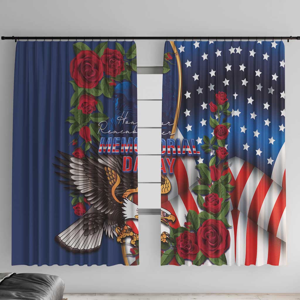 United States Memorial Day-Honor and Remember Window Curtain