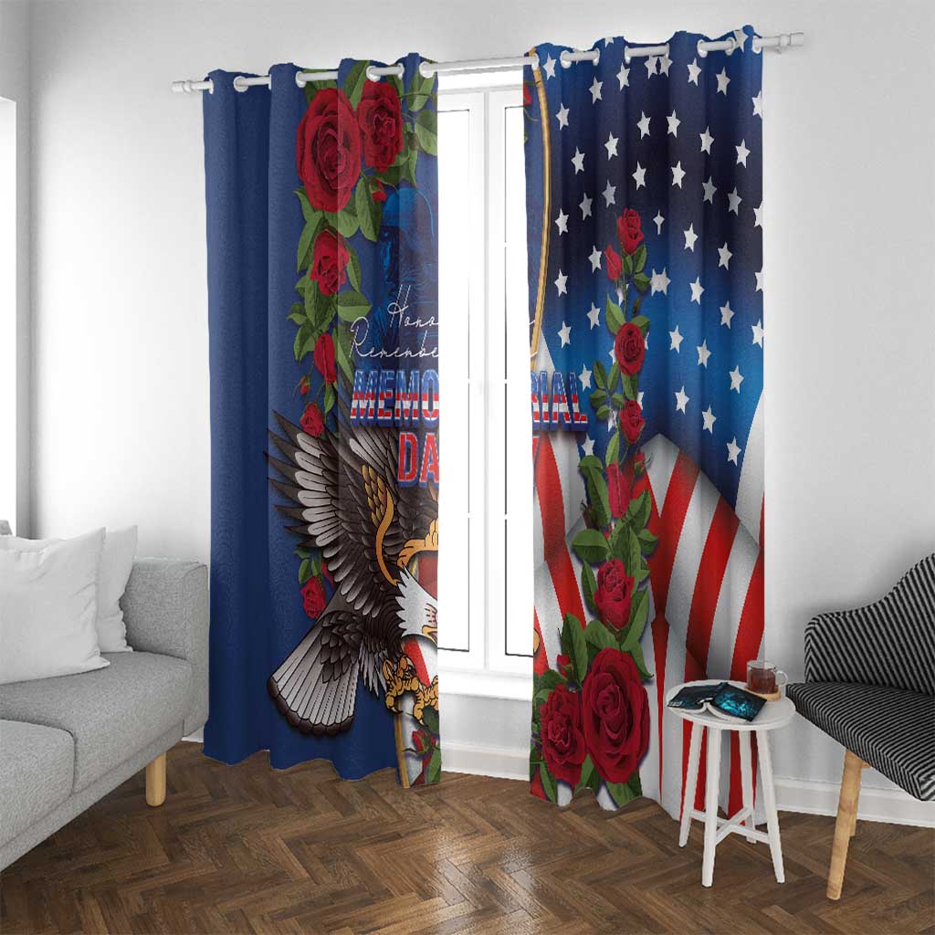 United States Memorial Day-Honor and Remember Window Curtain