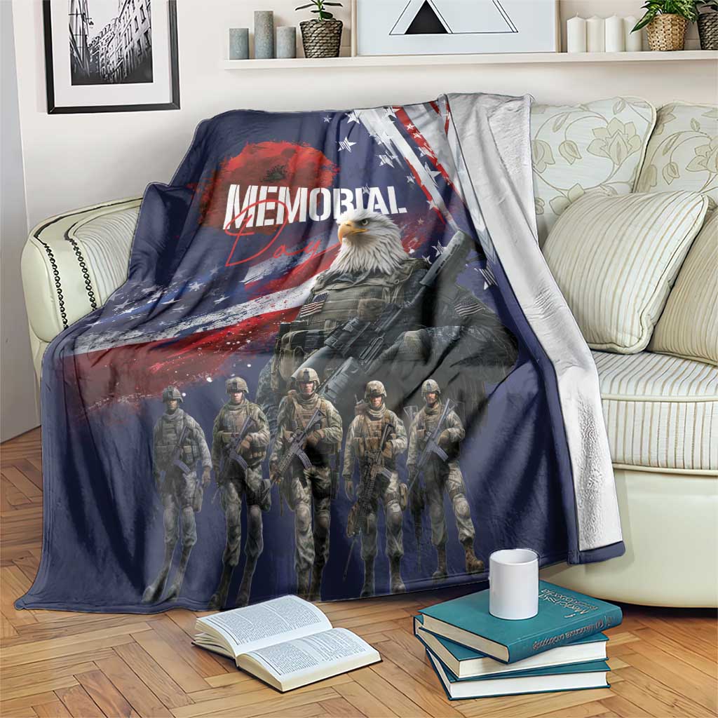 United States Memorial Day Blanket Bald Eagle US Soldier-Honor and Remember The Fallen