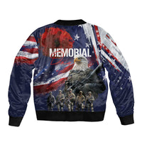 United States Memorial Day Bomber Jacket Bald Eagle US Soldier-Honor and Remember The Fallen