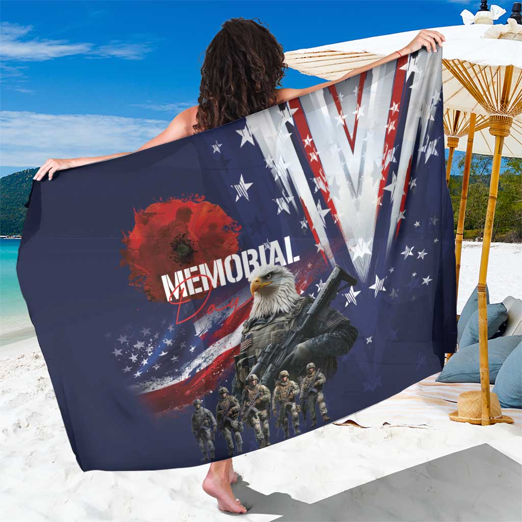 United States Memorial Day Sarong Bald Eagle US Soldier-Honor and Remember The Fallen