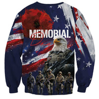 Unisex crewneck sweatshirt with bald eagle, soldiers and patriotic memorial graphic