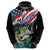 Personalized Bass Fishing Zip Hoodie With American Flag - Wonder Print Shop