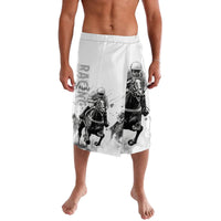 White shorts with jockey and horse graphic print, relaxed waist fit