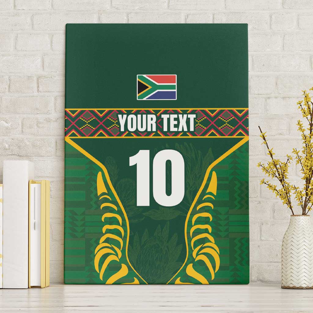 Custom South Africa Rugby Canvas Wall Art Springboks Spirit and King Protea