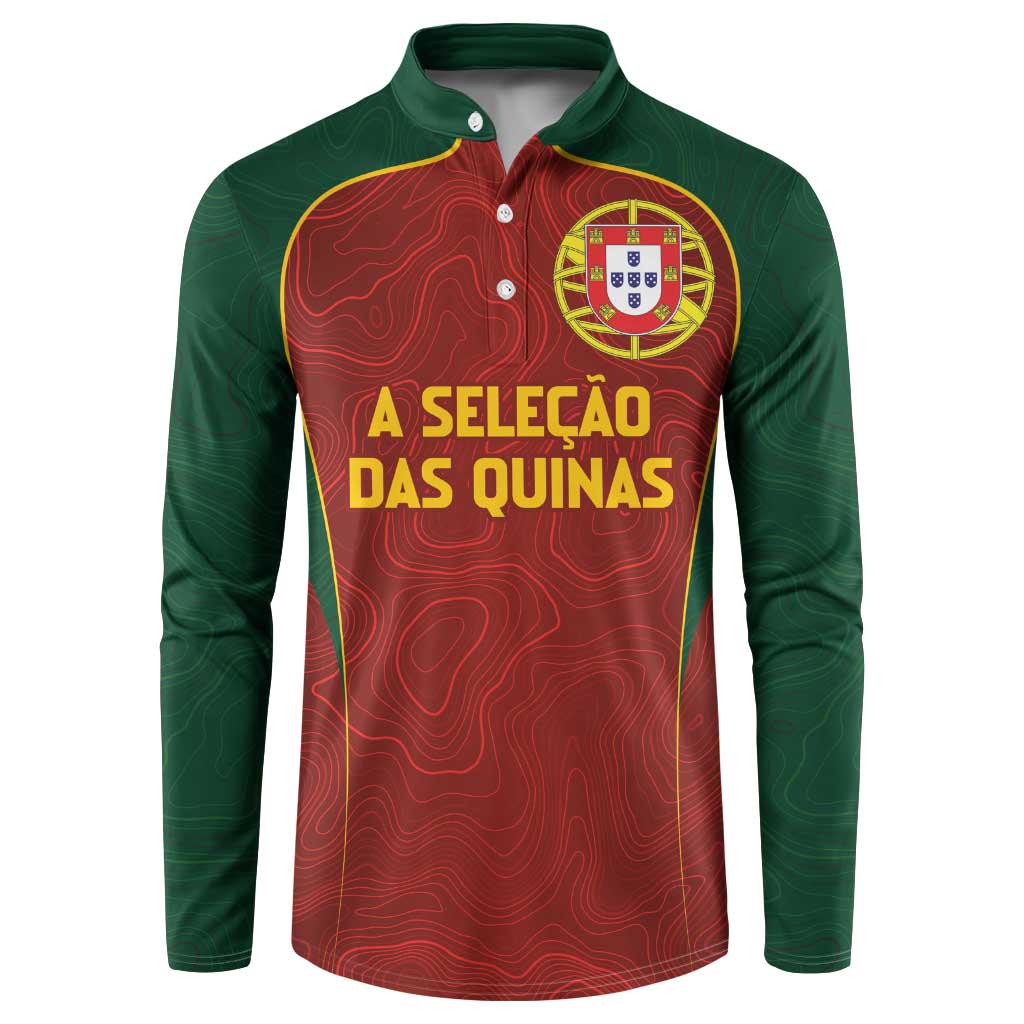 Custom Portugal football button sweatshirt, green sleeves and red crest front design