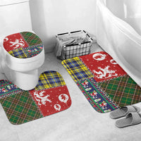 Scottish Christmas Bathroom Set Scotland Lion and Xmas Elements Patch Style - Wonder Print Shop