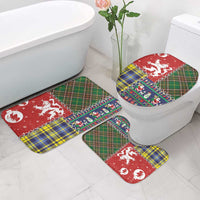 Scottish Christmas Bathroom Set Scotland Lion and Xmas Elements Patch Style - Wonder Print Shop