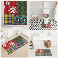 Scottish Christmas Bathroom Set Scotland Lion and Xmas Elements Patch Style - Wonder Print Shop