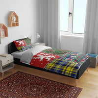 Scottish Christmas Bedding Set Scotland Lion and Xmas Elements Patch Style - Wonder Print Shop