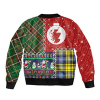 Scottish Christmas Bomber Jacket Scotland Lion and Xmas Elements Patch Style - Wonder Print Shop