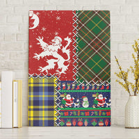 Scottish Christmas Canvas Wall Art Scotland Lion and Xmas Elements Patch Style - Wonder Print Shop