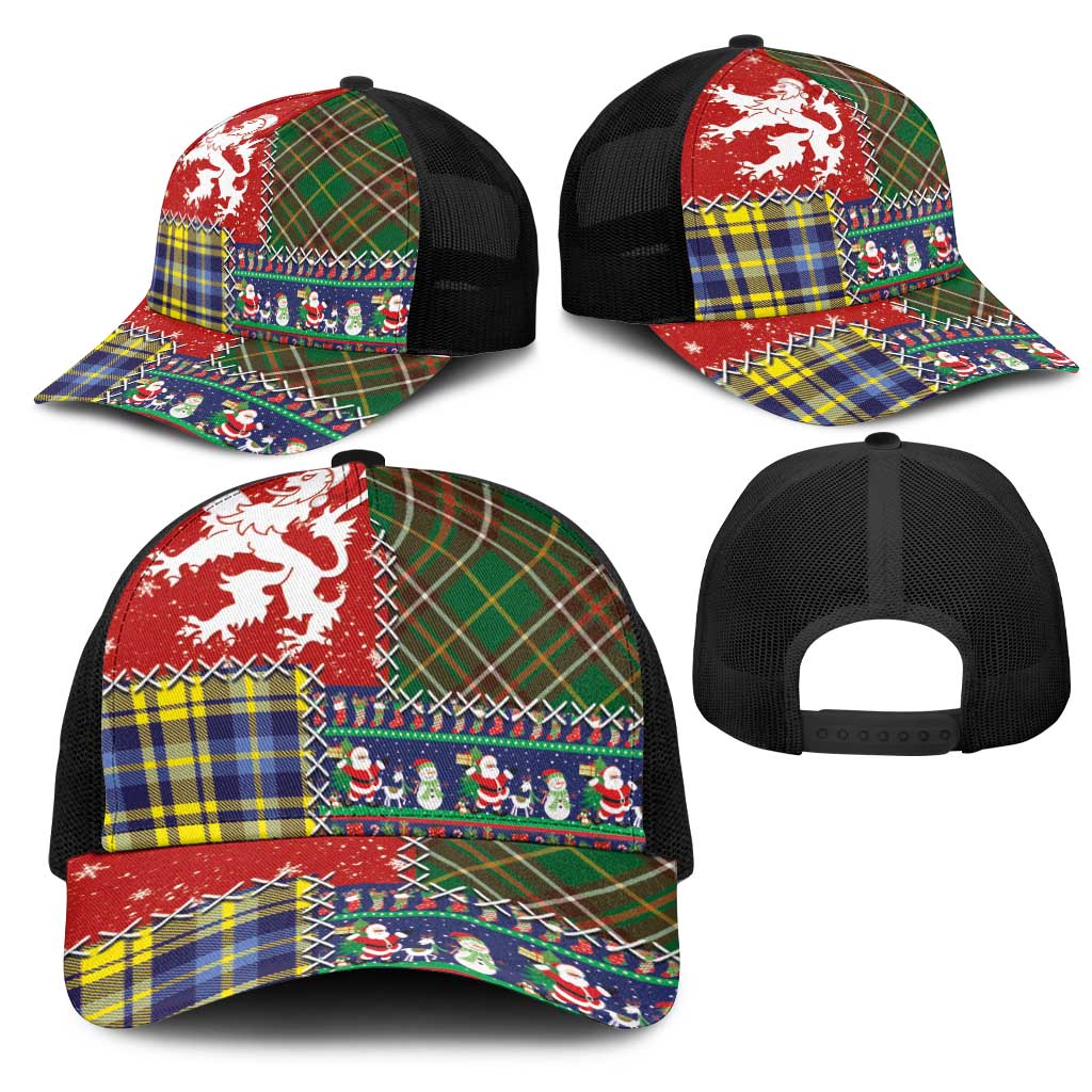 Scottish Christmas Mesh Trucker Cap Scotland Lion and Xmas Elements Patch Style - Wonder Print Shop