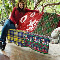 Scottish Christmas Quilt Scotland Lion and Xmas Elements Patch Style - Wonder Print Shop