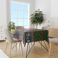 Scottish Christmas Tablecloth Scotland Lion and Xmas Elements Patch Style - Wonder Print Shop