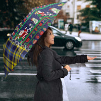 Scottish Christmas Umbrella Scotland Lion and Xmas Elements Patch Style - Wonder Print Shop