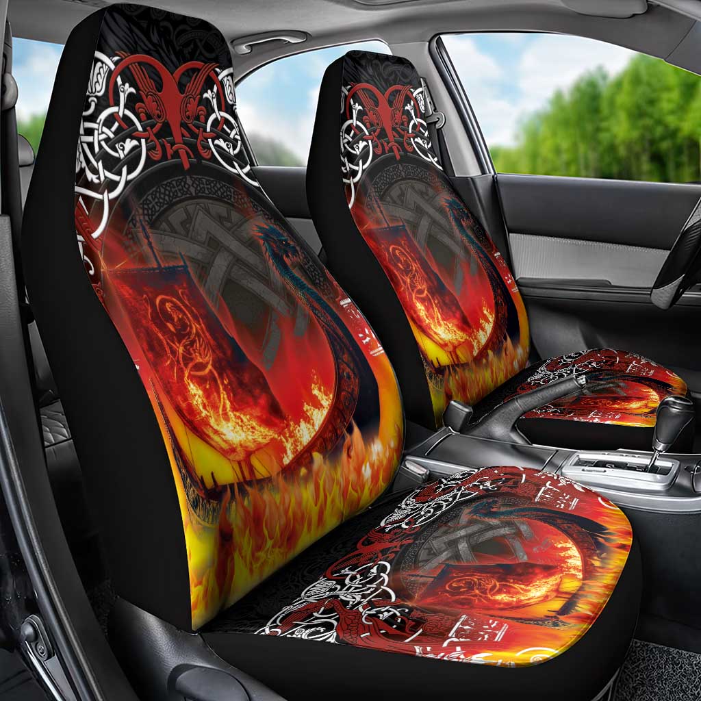 Scotland Up Helly Aa Car Seat Cover Drakkar Viking Longship Burning The Return of The Light