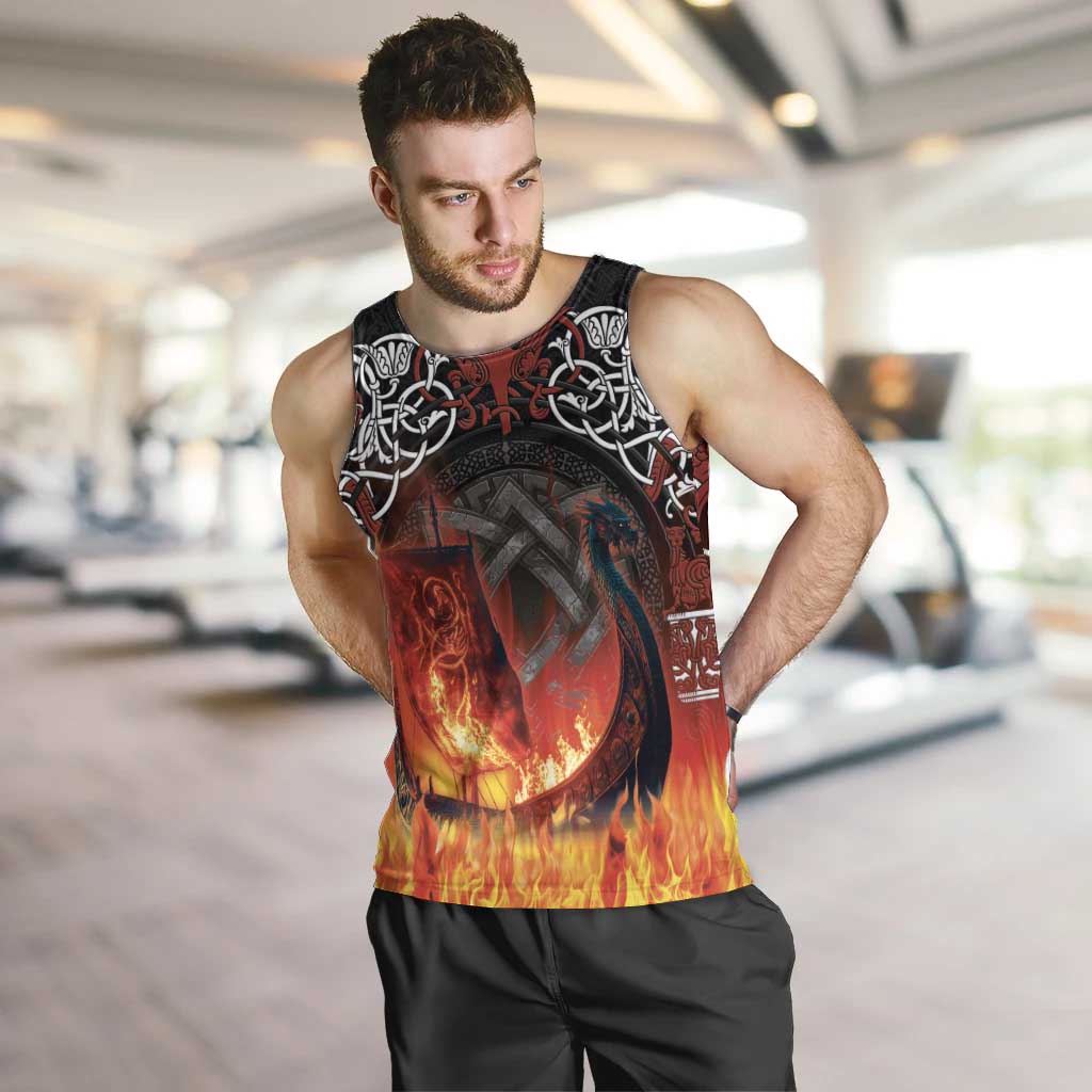 Scotland Up Helly Aa Men Tank Top Drakkar Viking Longship Burning The Return of The Light