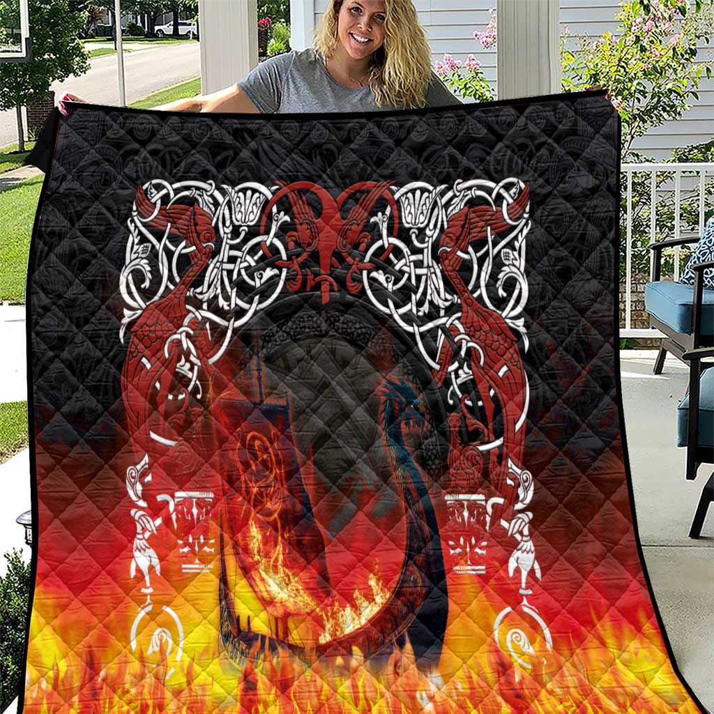 Scotland Up Helly Aa Quilt Drakkar Viking Longship Burning The Return of The Light