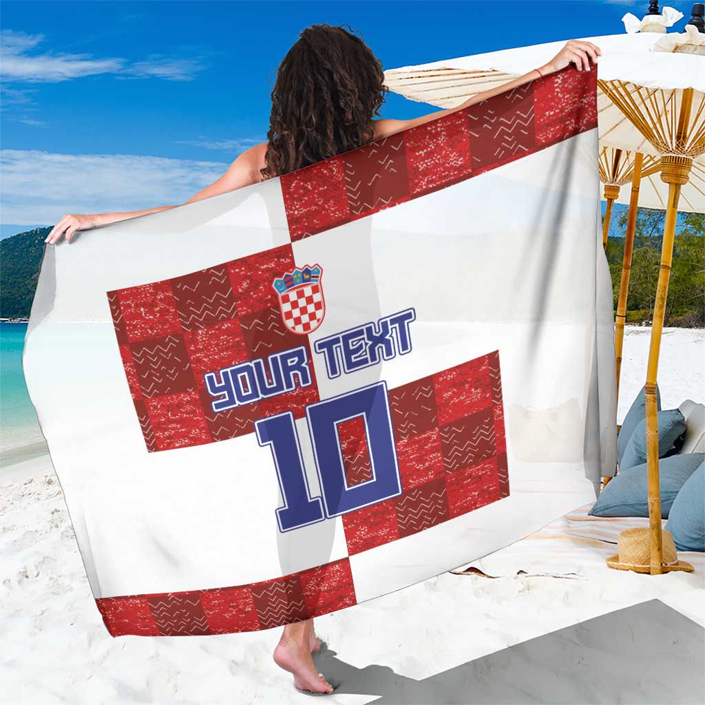 Croatia football sarong with red-and-white checkered graphic, “YOUR TEXT 10”