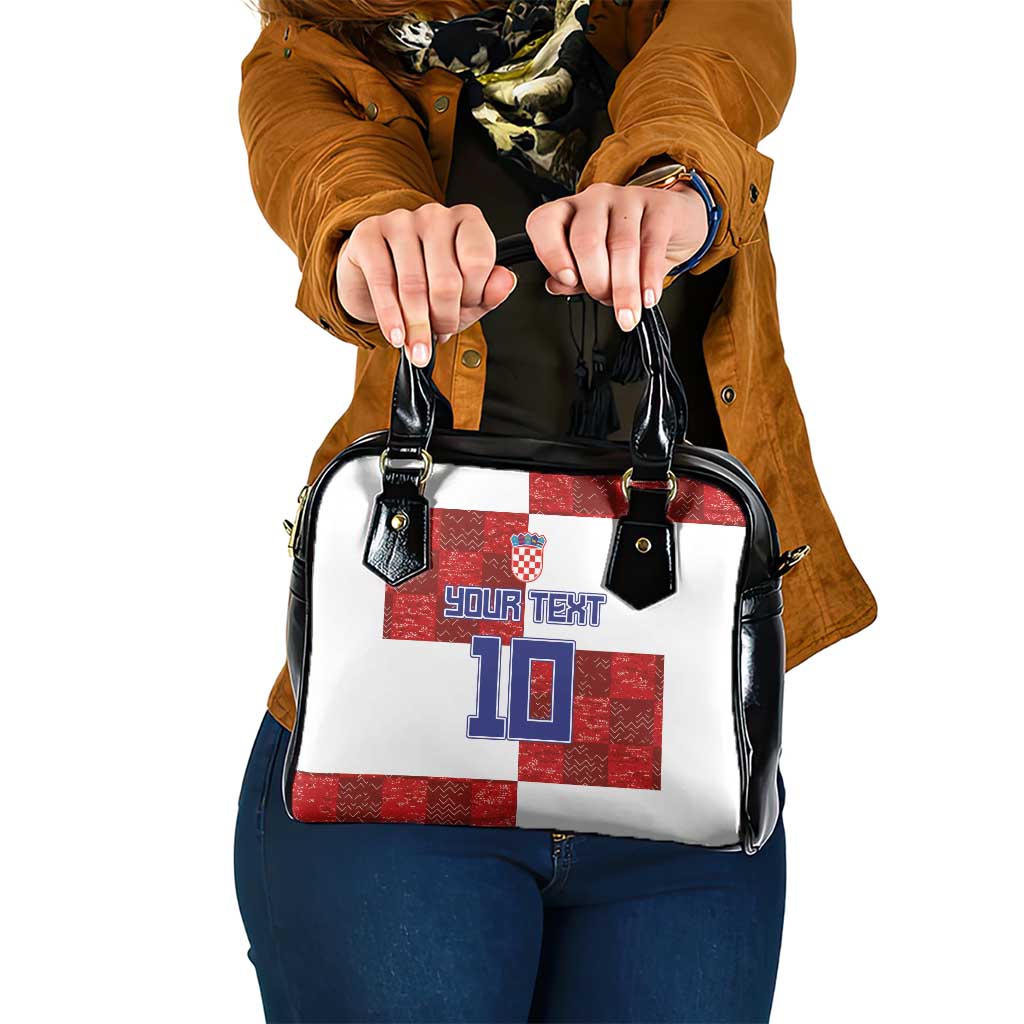 Custom Croatia Football Shoulder Handbag Checkered Ones Sport Grunge Style