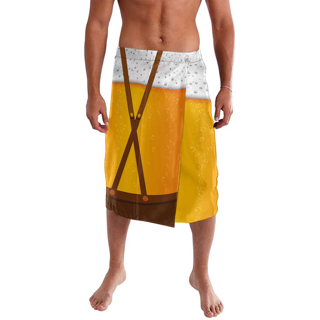 Traditional German Costume - Lederhosen and Soft Pretzel Lavalava Oktoberfest Beer Head Funny Style