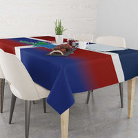 Haiti and Dominican Republic Tablecloth Hispaniola with Emblems and Flag Style