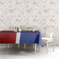 Haiti and Dominican Republic Tablecloth Hispaniola with Emblems and Flag Style