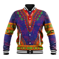 Haiti Choeblack Dashiki Style Baseball Jacket Blue Color