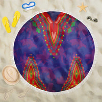 Haiti Choeblack Dashiki Style Beach Blanket Blue Color