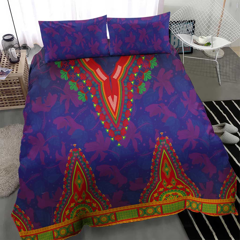 Haiti Choeblack Dashiki Style Bedding Set Blue Color