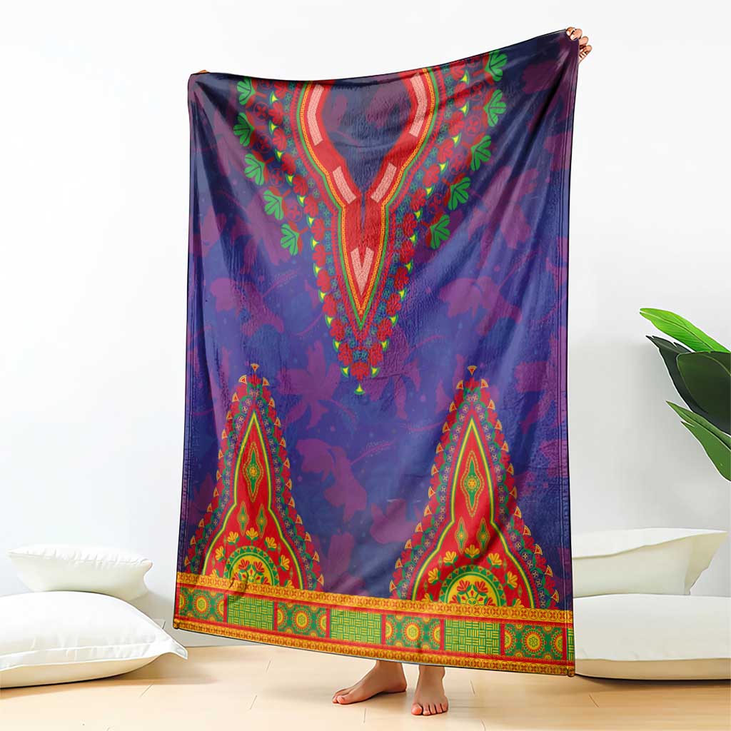 Haiti Choeblack Dashiki Style Blanket Blue Color