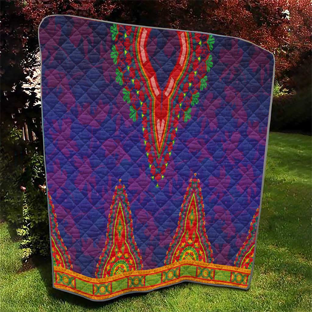 Haiti Choeblack Dashiki Style Quilt Blue Color